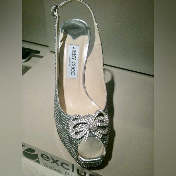 Jimmy Choo 38 1/2 EU Glitter/Silver - Picture 3 of 15